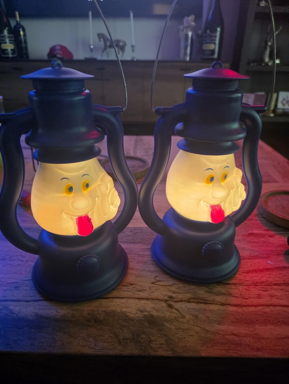Set Of 2 Vintage Gealex Ghost Halloween Lanterns.